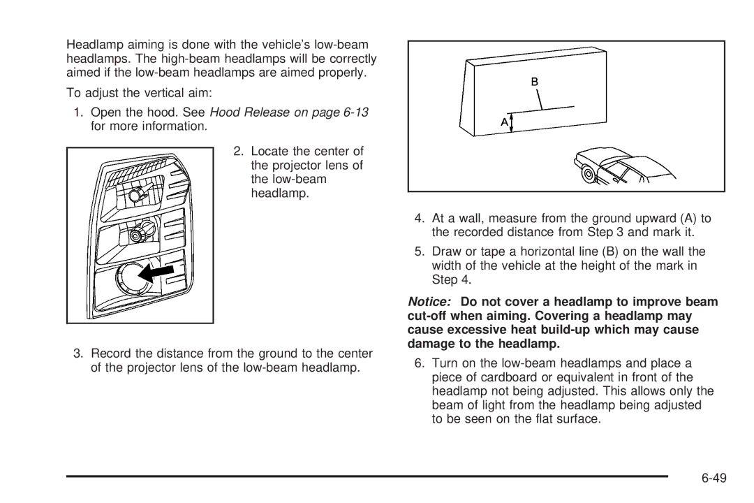 Cadillac 2009 owner manual To adjust the vertical aim 