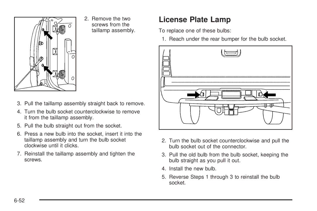 Cadillac 2009 owner manual License Plate Lamp 