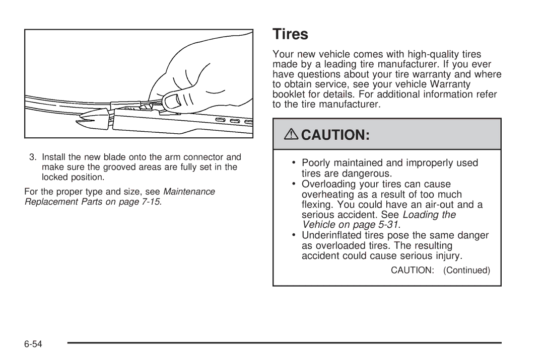 Cadillac 2009 owner manual Tires 