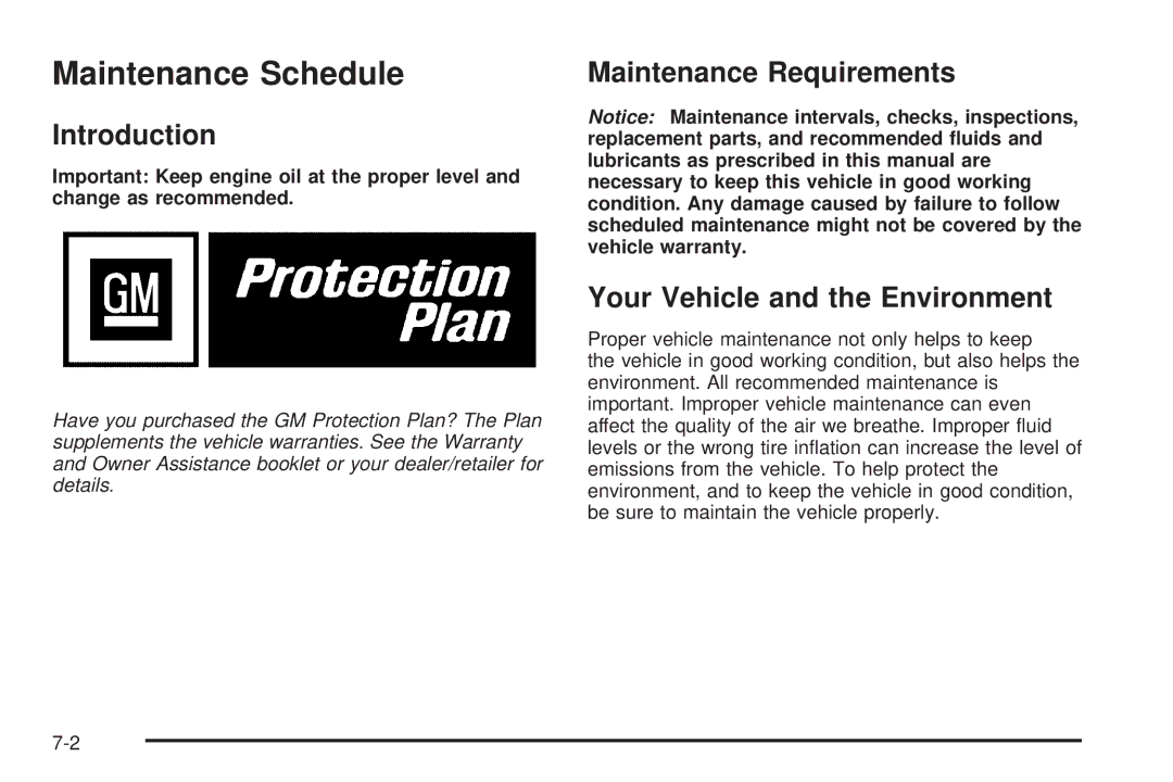 Cadillac 2009 owner manual Maintenance Schedule, Introduction, Maintenance Requirements Your Vehicle and the Environment 