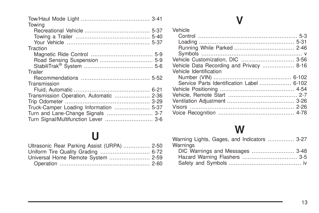 Cadillac 2009 owner manual Service Parts Identiﬁcation Label 