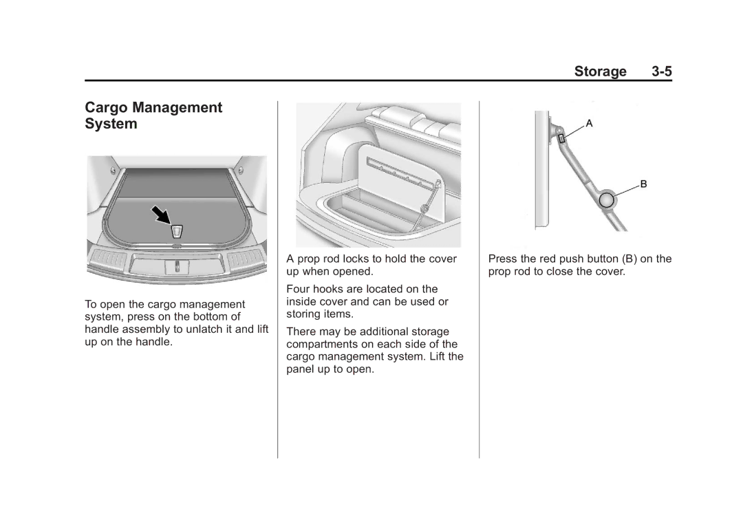 Cadillac 2010 owner manual Cargo Management System 