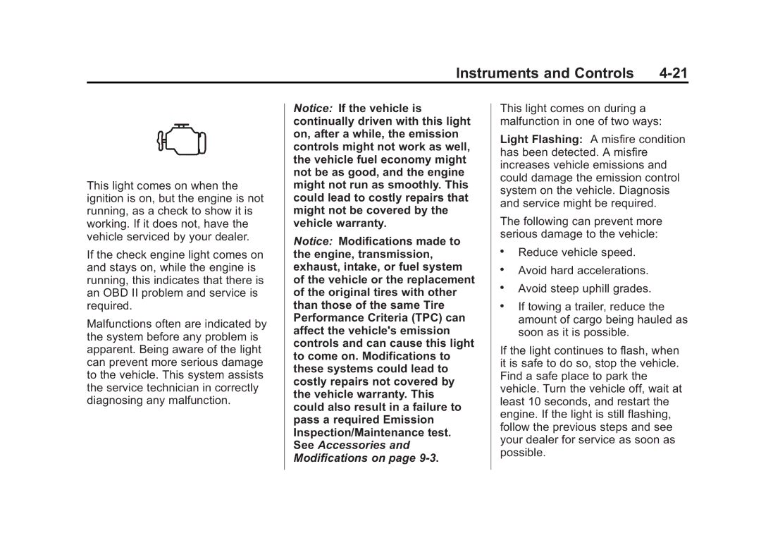 Cadillac 2010 owner manual Instruments and Controls 