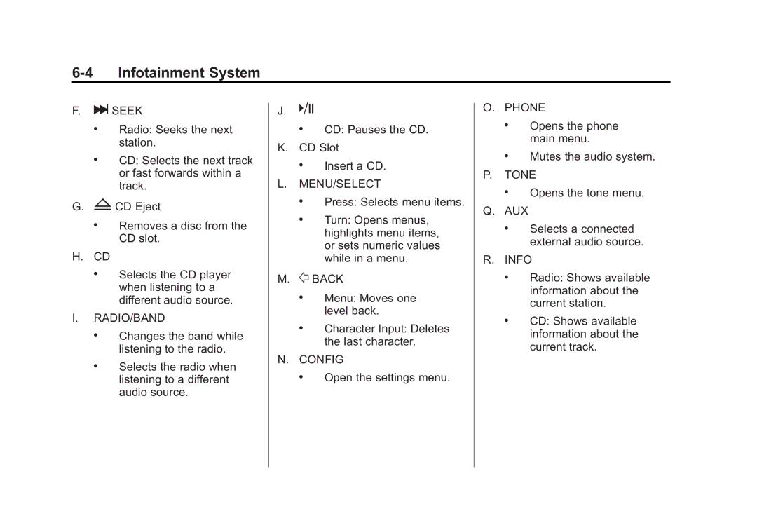 Cadillac 2010 owner manual Back 