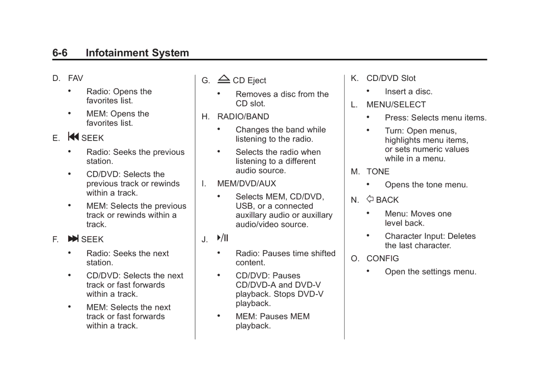 Cadillac 2010 owner manual Mem/Dvd/Aux 