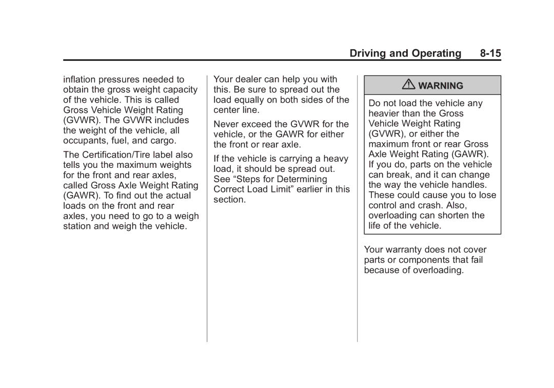 Cadillac 2010 owner manual Driving and Operating 