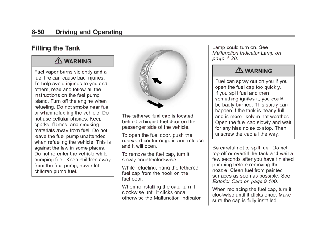 Cadillac 2010 owner manual Filling the Tank 