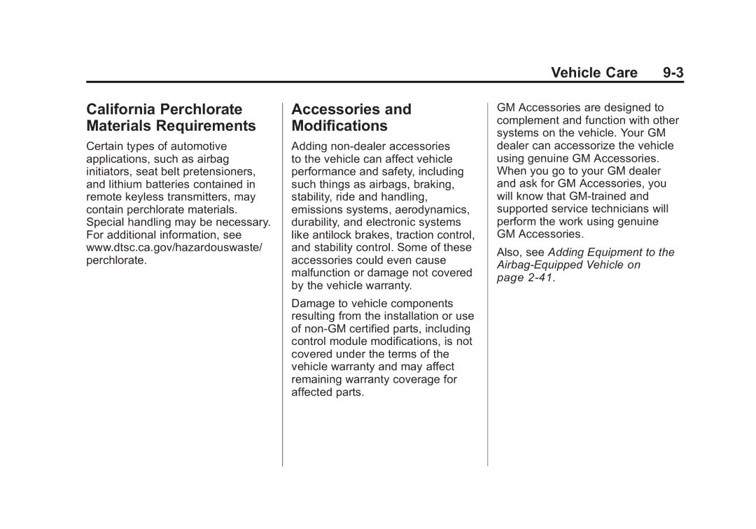 Cadillac 2010 owner manual Vehicle Care 