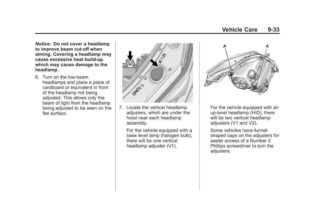 Cadillac 2010 owner manual Vehicle Care 