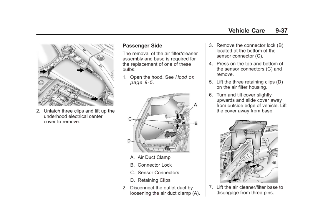 Cadillac 2010 owner manual Passenger Side 