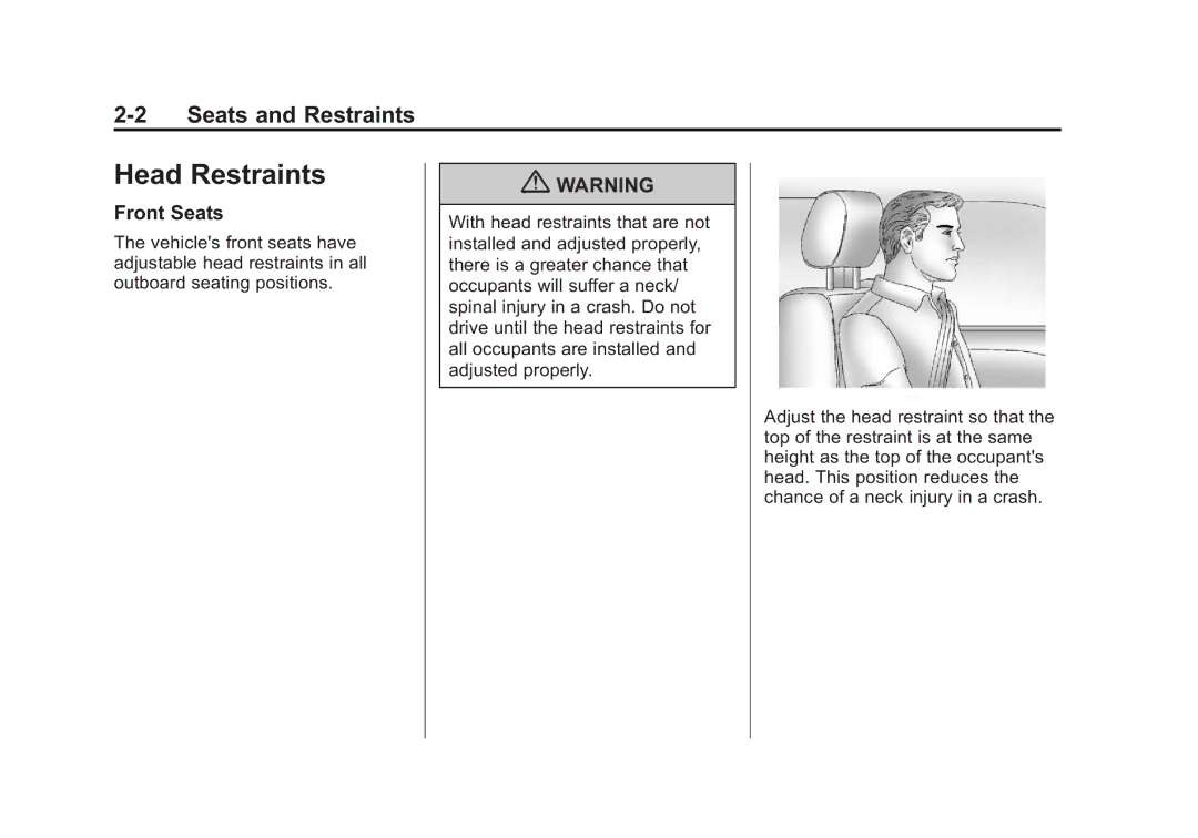 Cadillac 2010 owner manual Head Restraints 