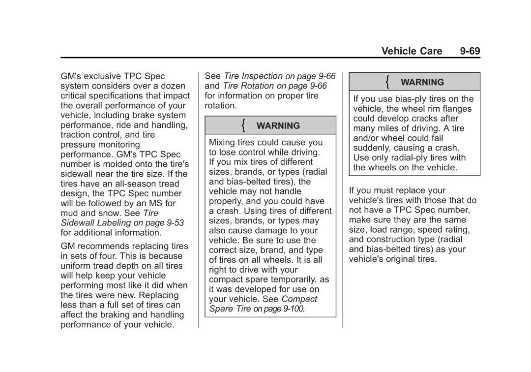 Cadillac 2010 owner manual Vehicle Care 