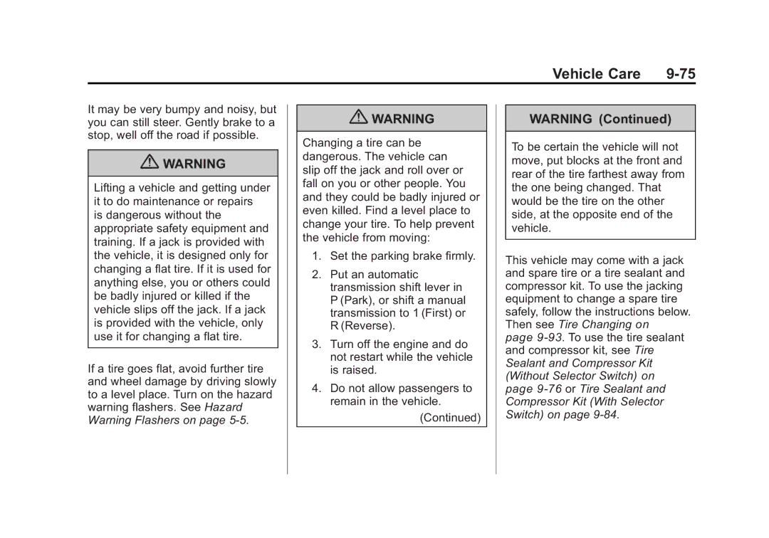 Cadillac 2010 owner manual Vehicle Care 