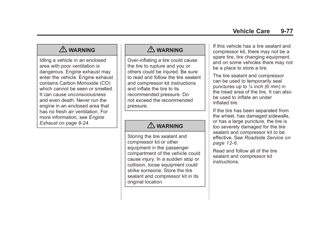 Cadillac 2010 owner manual Vehicle Care 