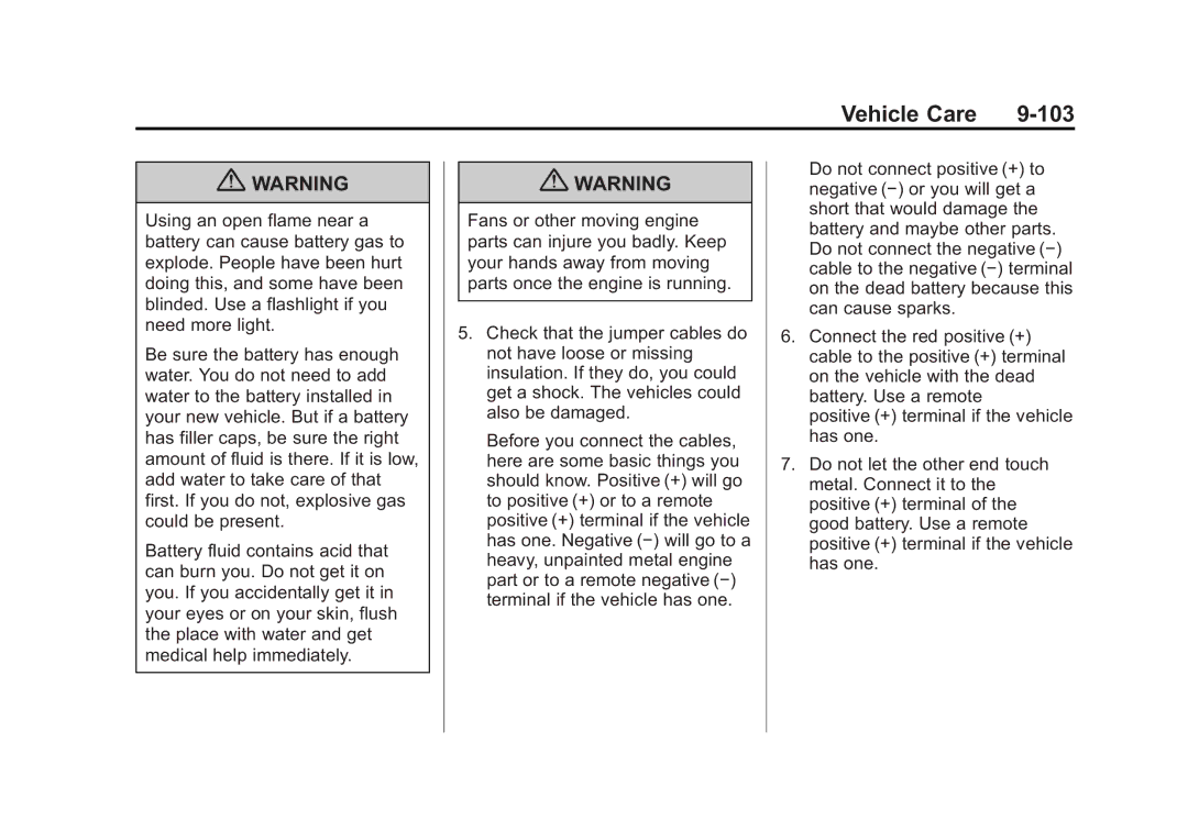 Cadillac 2010 owner manual Vehicle Care 103 