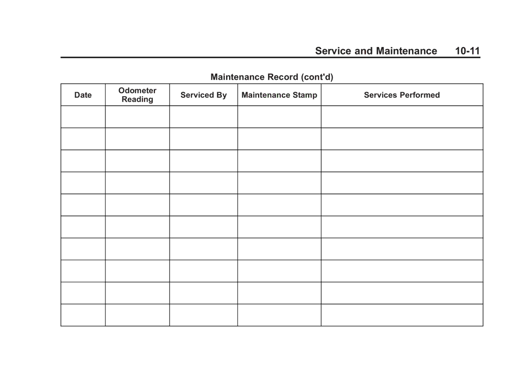 Cadillac 2010 owner manual Service and Maintenance 