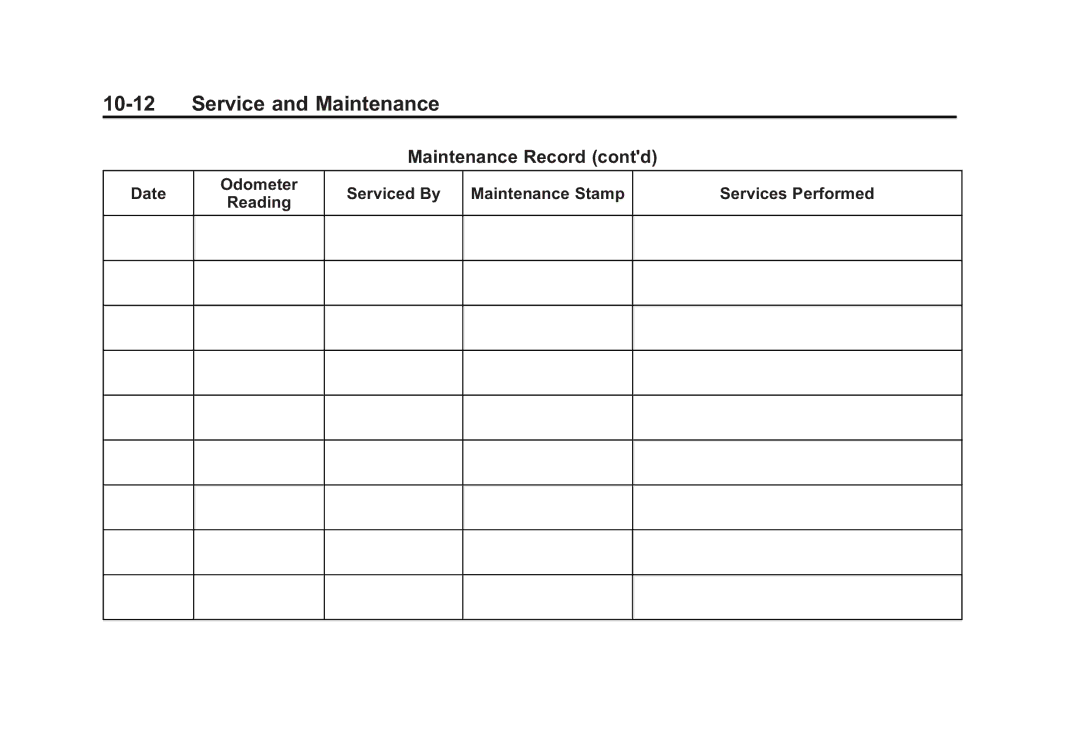 Cadillac 2010 owner manual Service and Maintenance 