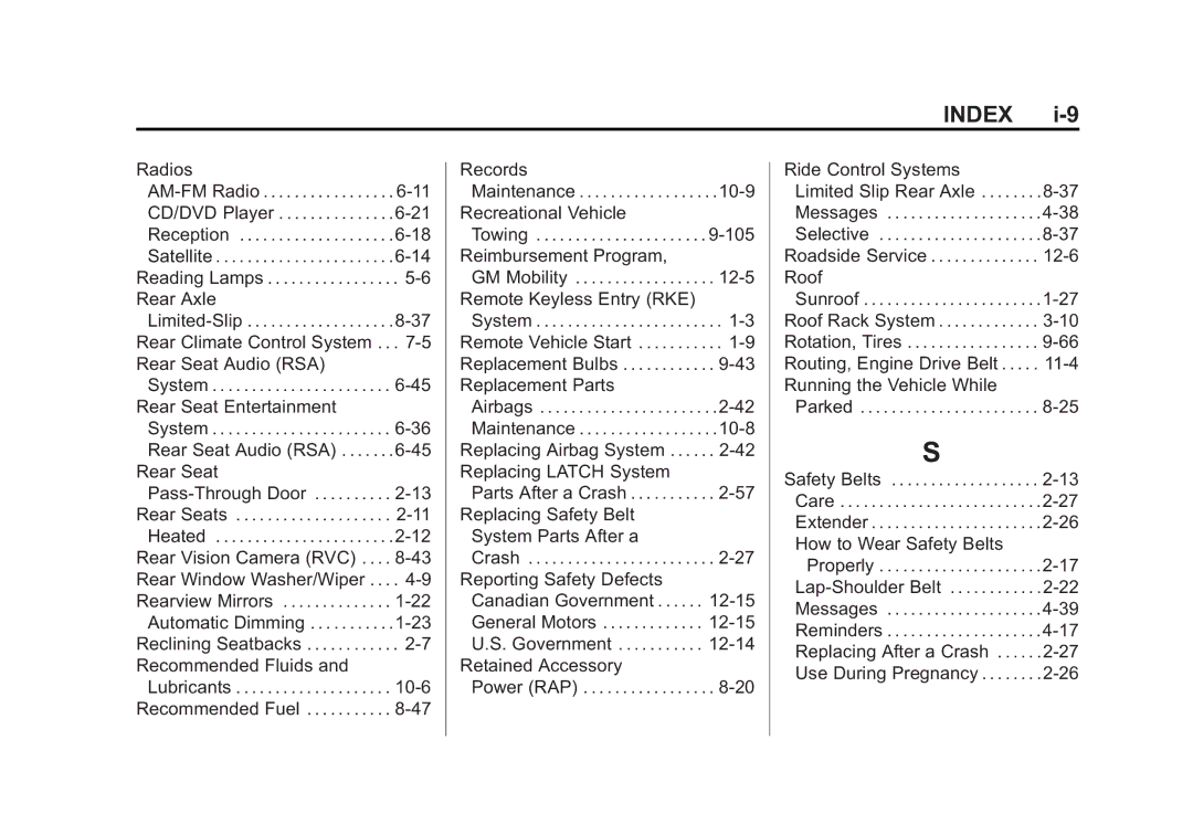 Cadillac 2010 owner manual Radios Records 