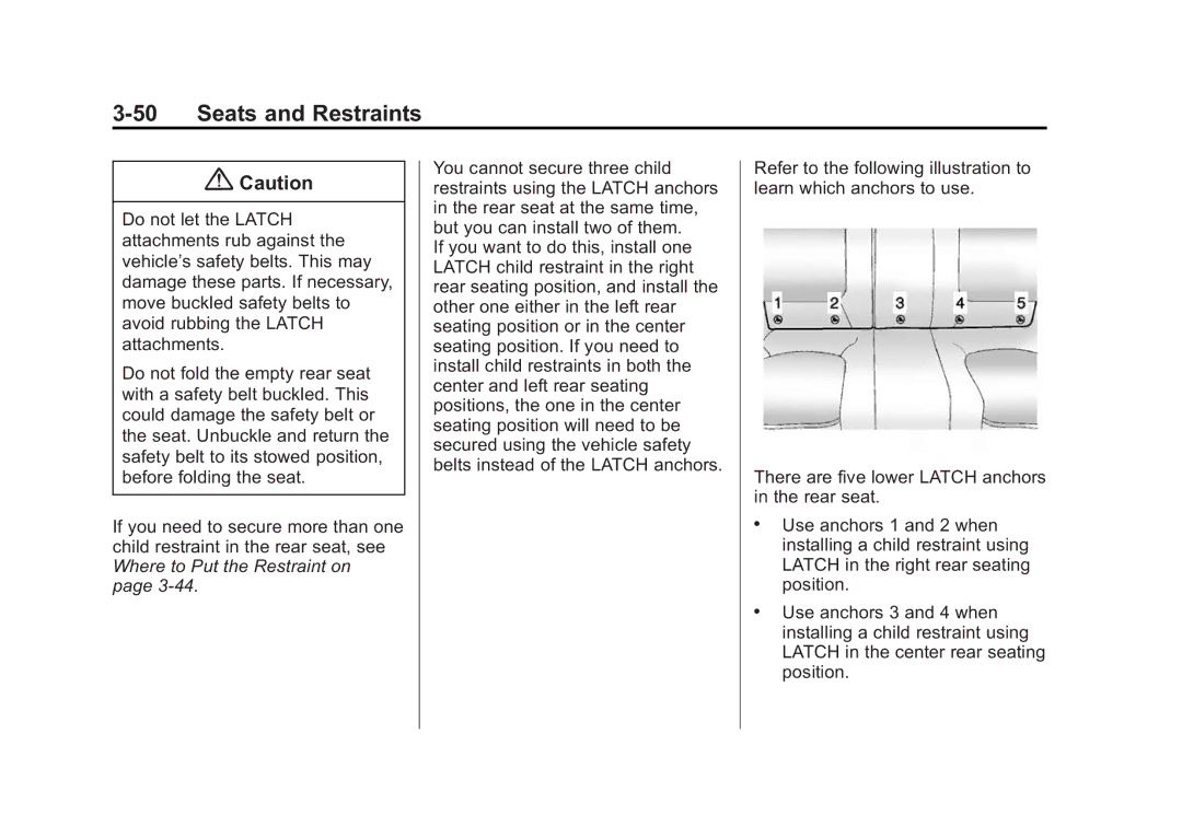 Cadillac 2015 - CRC manual Seats and Restraints 