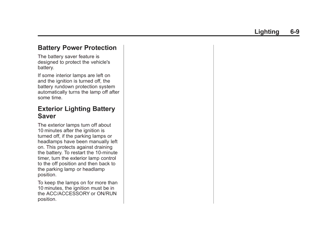 Cadillac 2015 - CRC manual Battery Power Protection, Exterior Lighting Battery Saver 