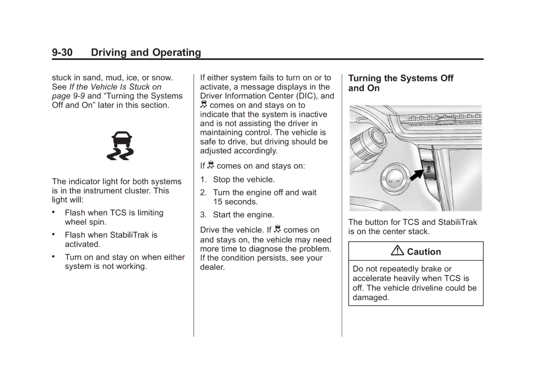 Cadillac 2015 - CRC manual Turning the Systems Off and On 