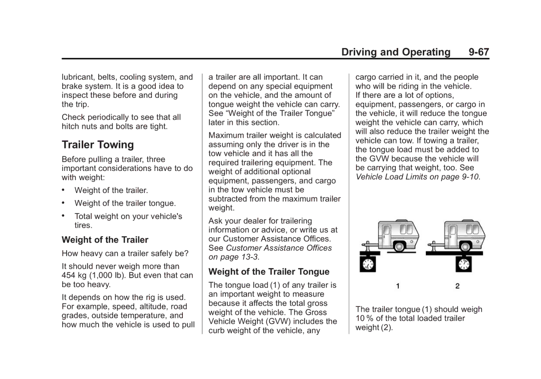 Cadillac 2015 - CRC manual Trailer Towing, Weight of the Trailer Tongue 