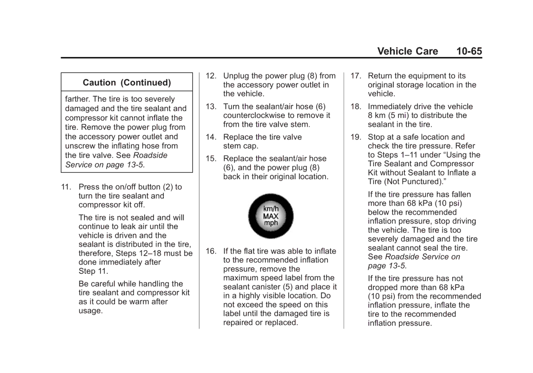 Cadillac 2015 - CRC manual Vehicle Care 10-65 