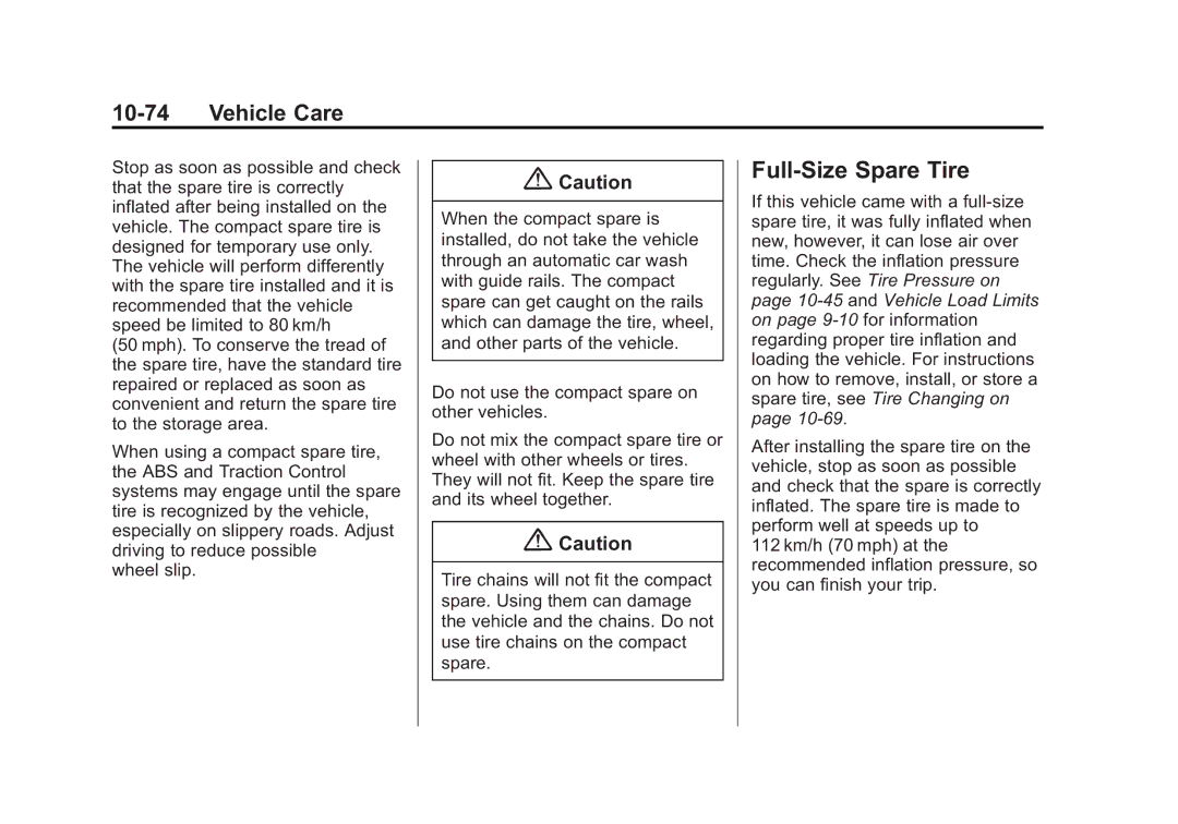 Cadillac 2015 - CRC manual Full-Size Spare Tire 