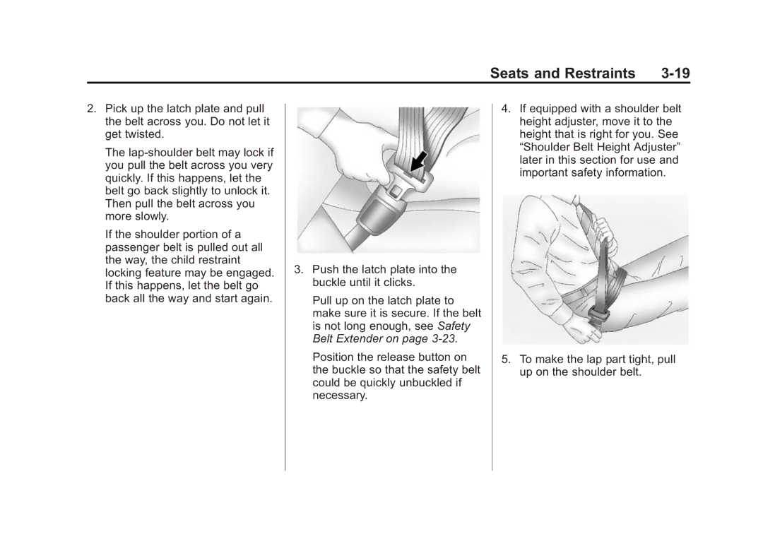 Cadillac 2015 - CRC manual Seats and Restraints 