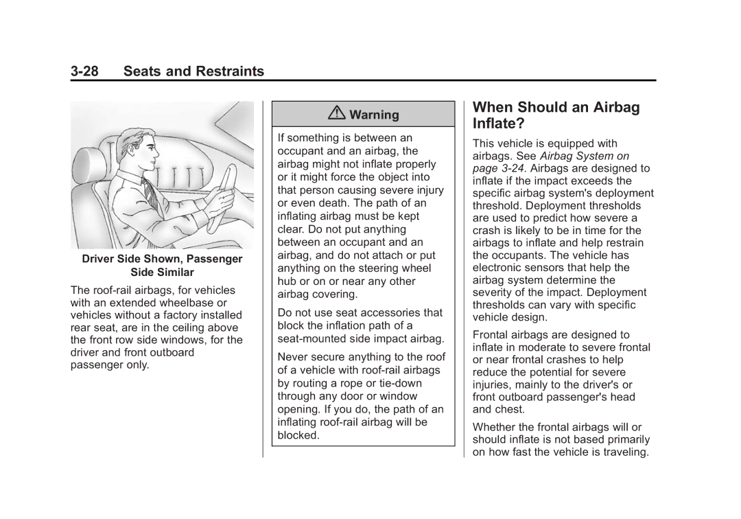 Cadillac 2015 - CRC manual When Should an Airbag Inflate? 