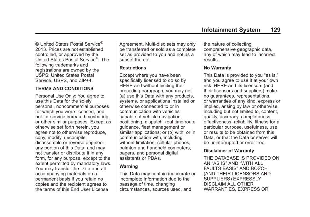 Cadillac 2015 manual Restrictions, No Warranty, Disclaimer of Warranty 