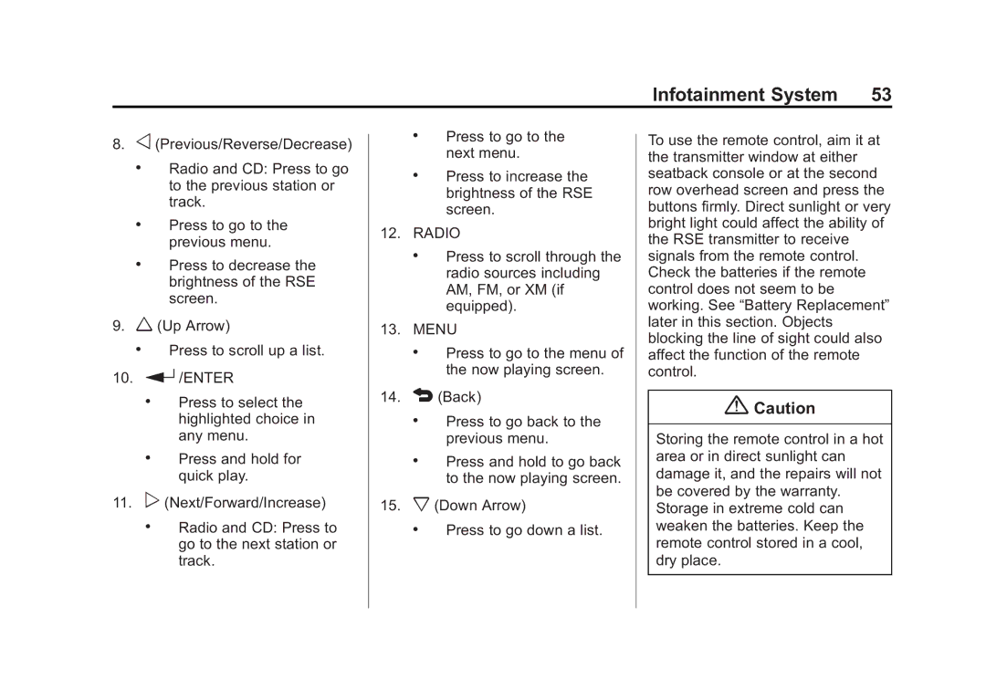 Cadillac 2015 manual Radio 