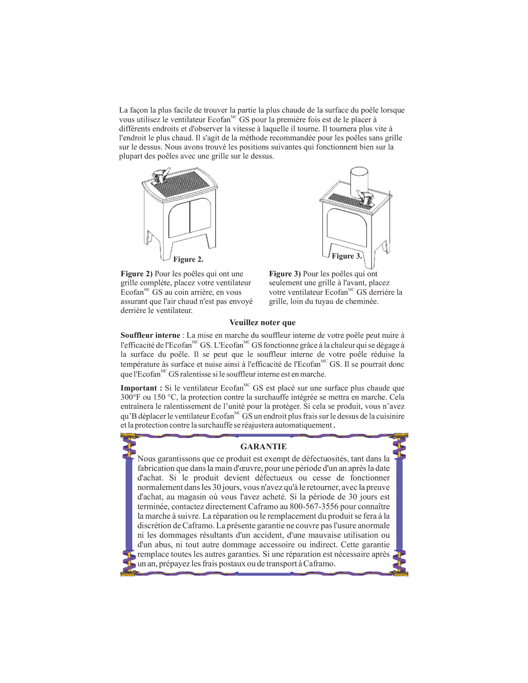 Caframo 806GS-KBX, 806GS-BBX manual Garantie 