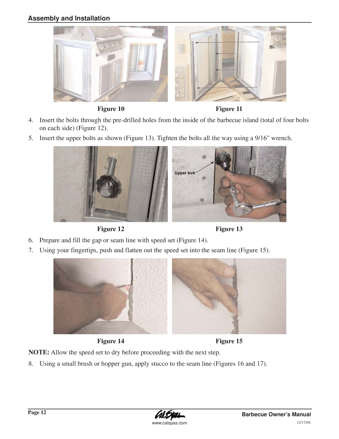 Cal Flame G3000 owner manual Assembly and Installation 