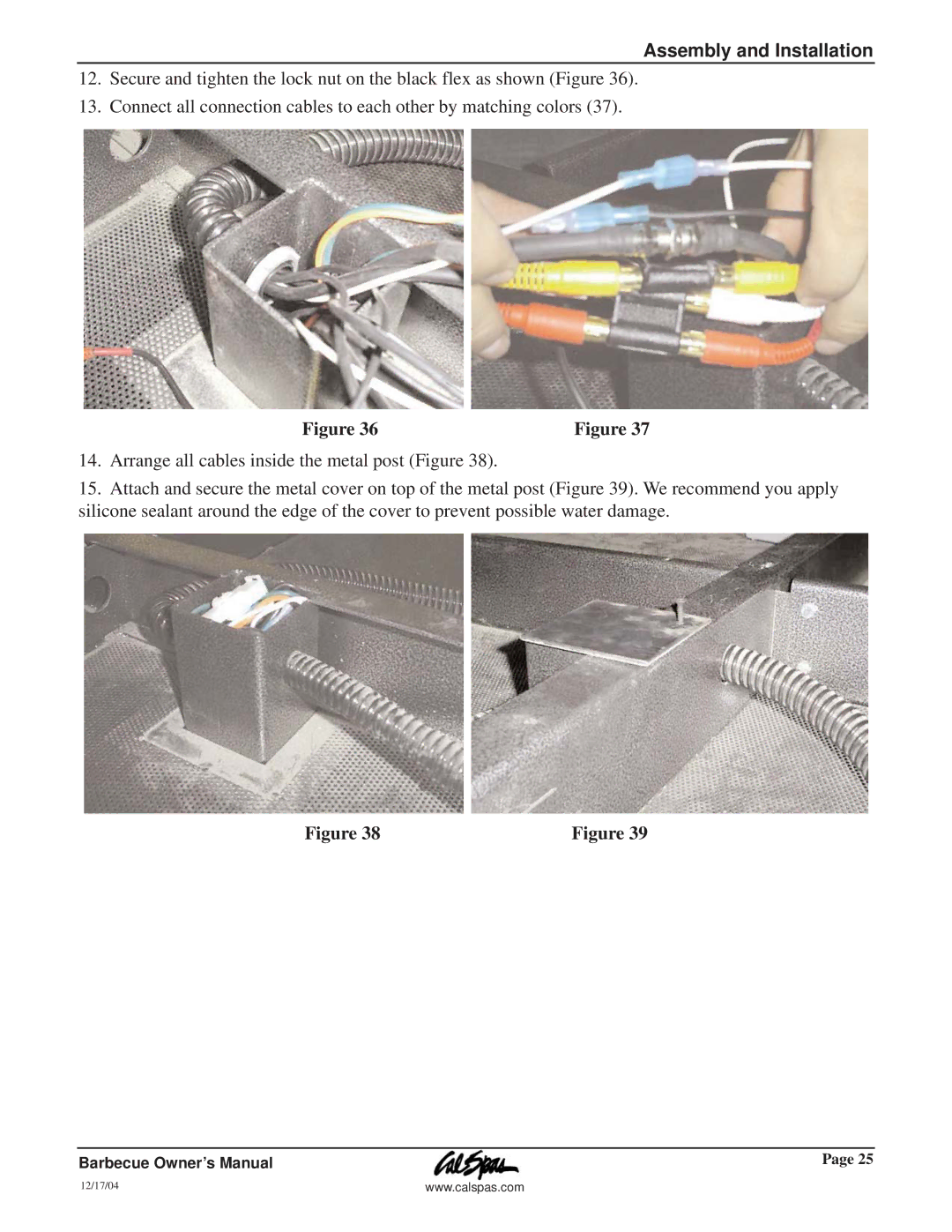 Cal Flame G3000 owner manual Assembly and Installation 