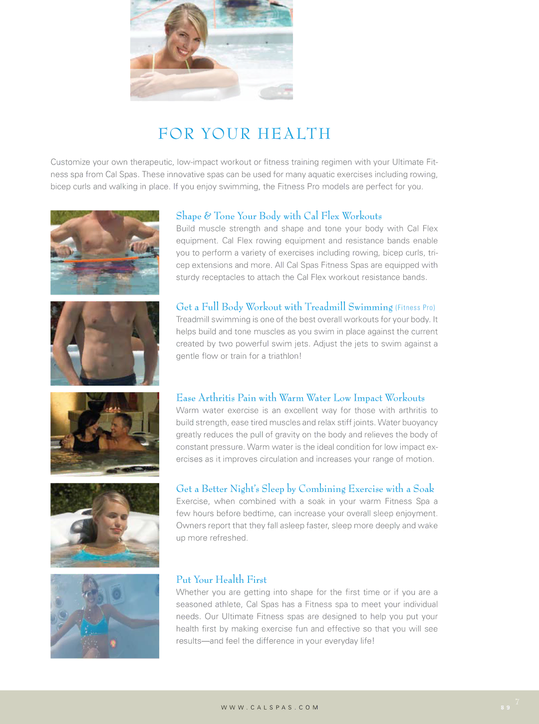 Cal Flame Hot Tub manual For Your Health, Shape & Tone Your Body with Cal Flex Workouts, Put Your Health First 