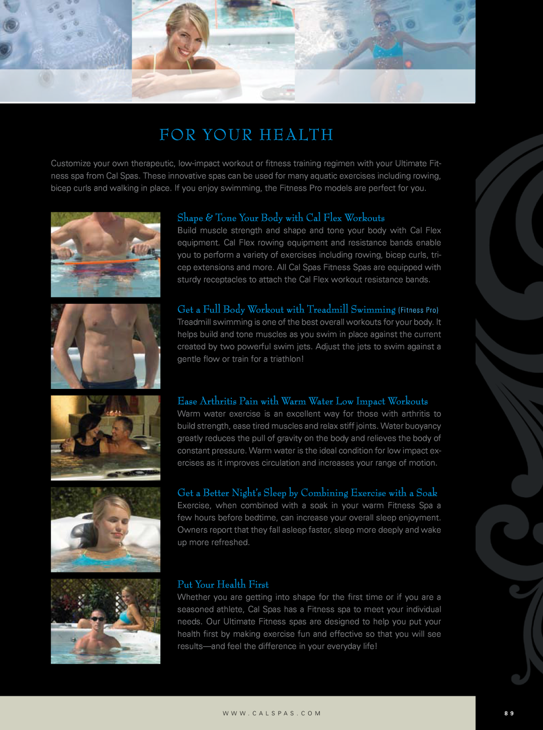 Cal Flame Hot Tub manual For Your Health, Shape & Tone Your Body with Cal Flex Workouts, Put Your Health First 