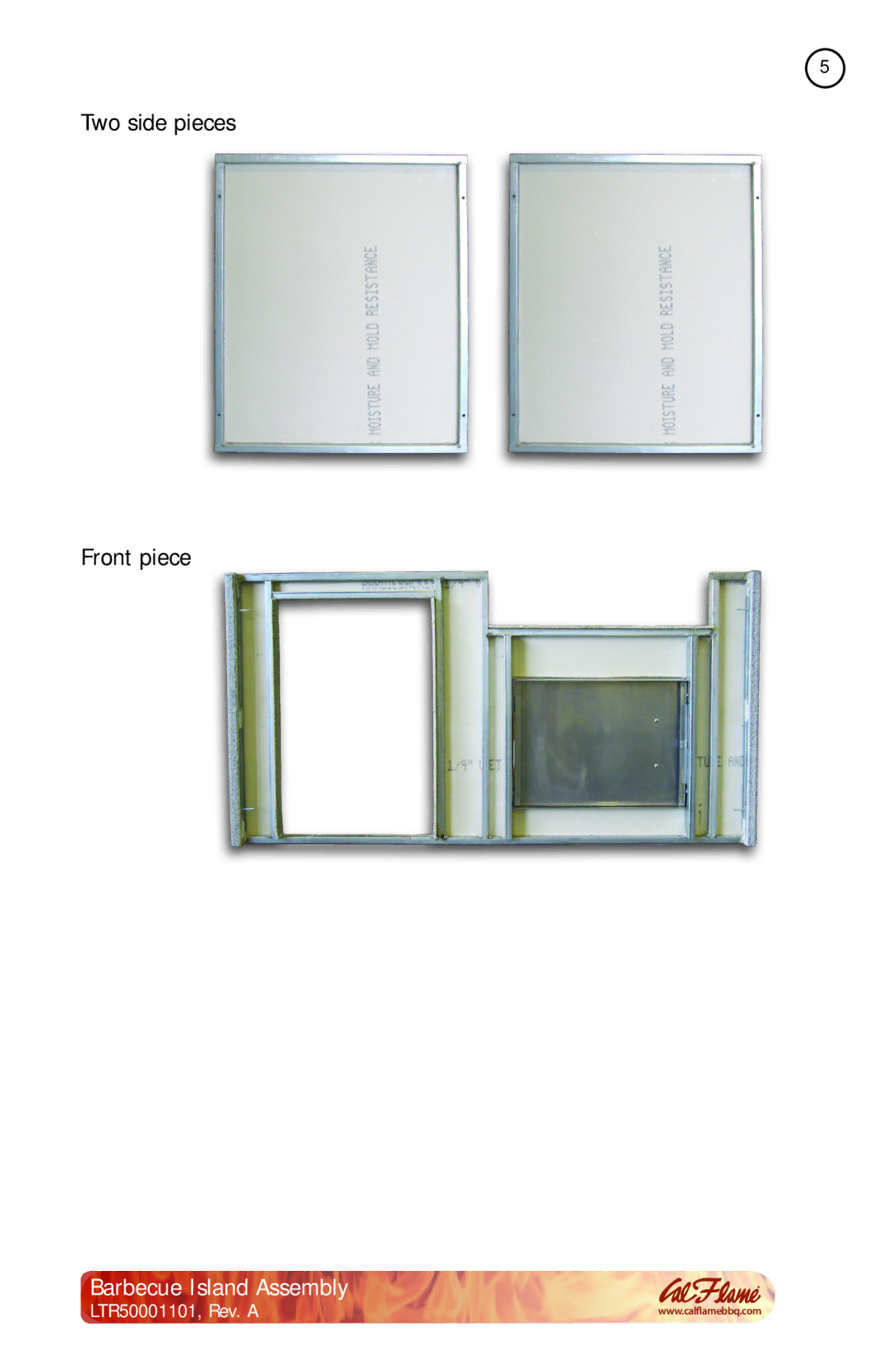 Cal Flame KD6016, KD6002 manual Two side pieces Front piece 