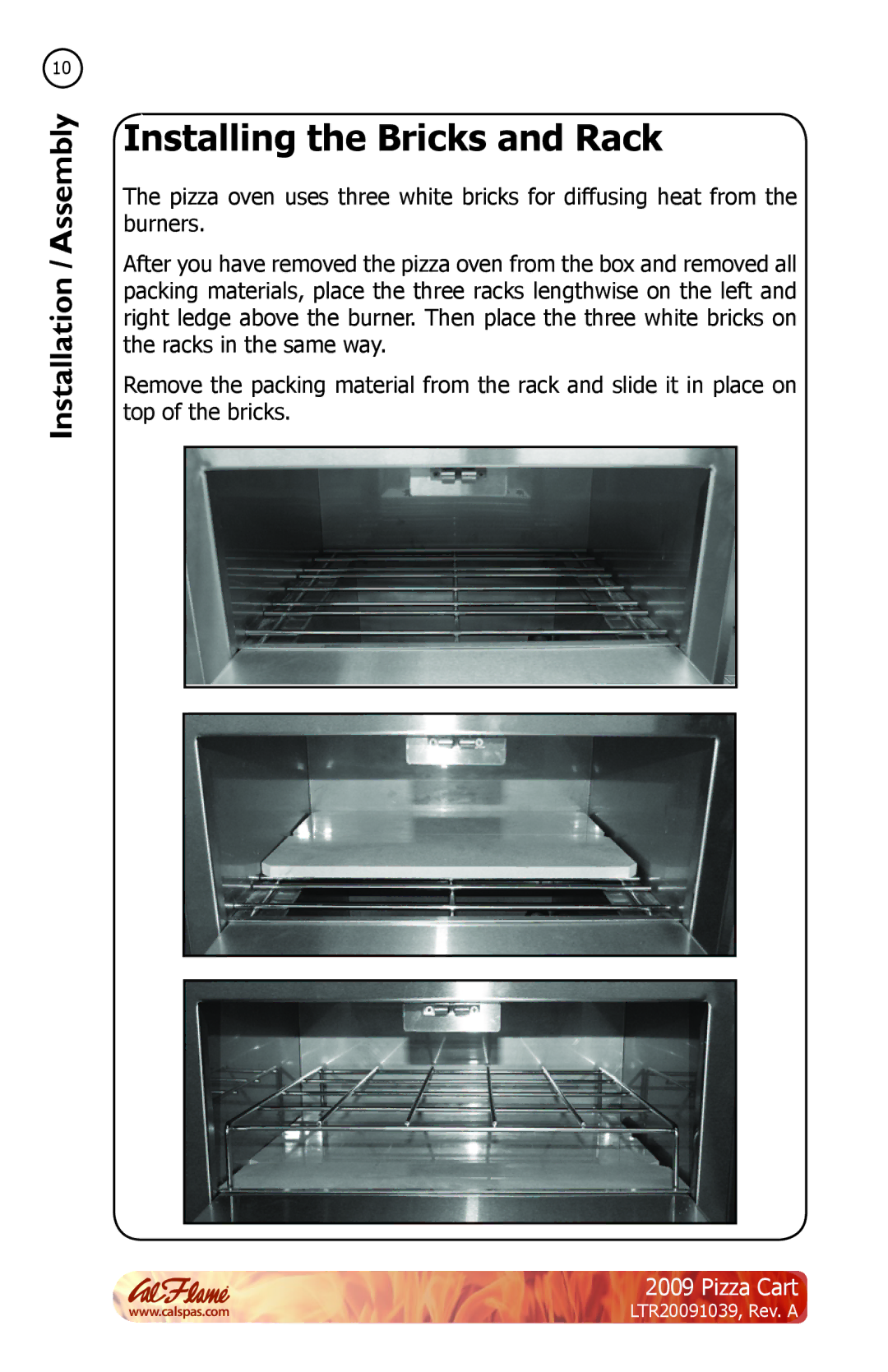 Cal Flame LTR20091039 manual Installing the Bricks and Rack 