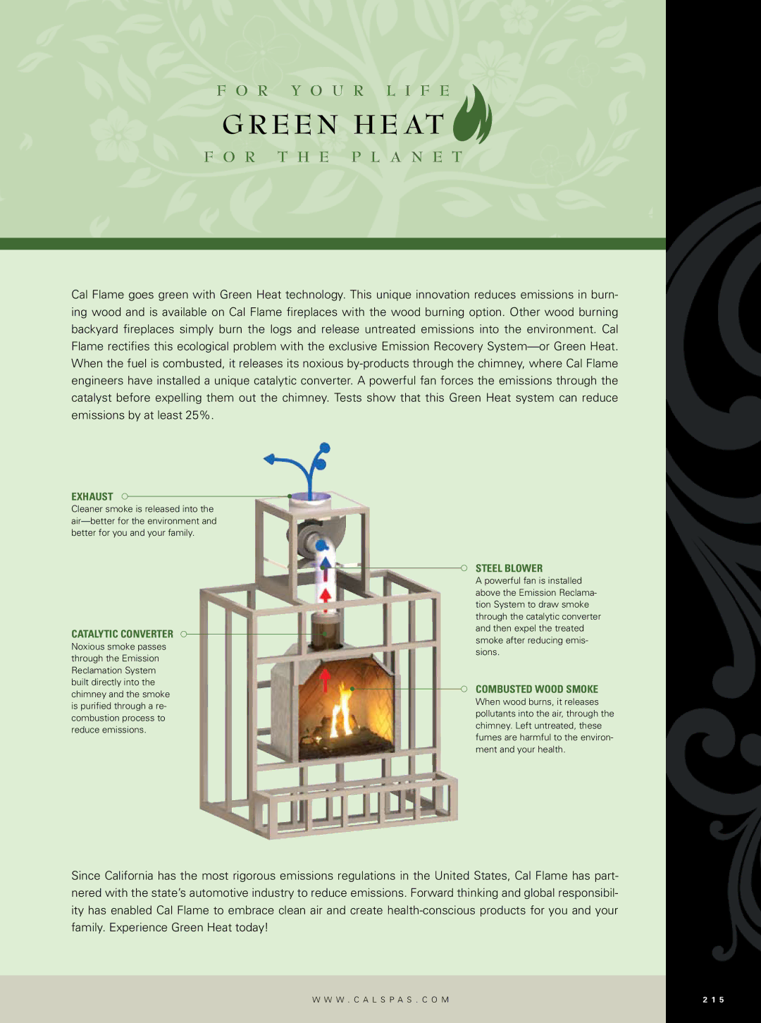 Cal Flame Outdoor Woodburning Fireplace manual Green Heat 