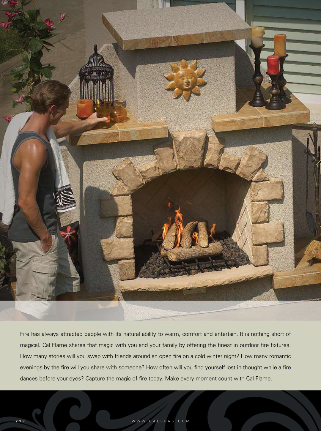 Cal Flame Outdoor Woodburning Fireplace manual W . c a l s p a s . c o m 