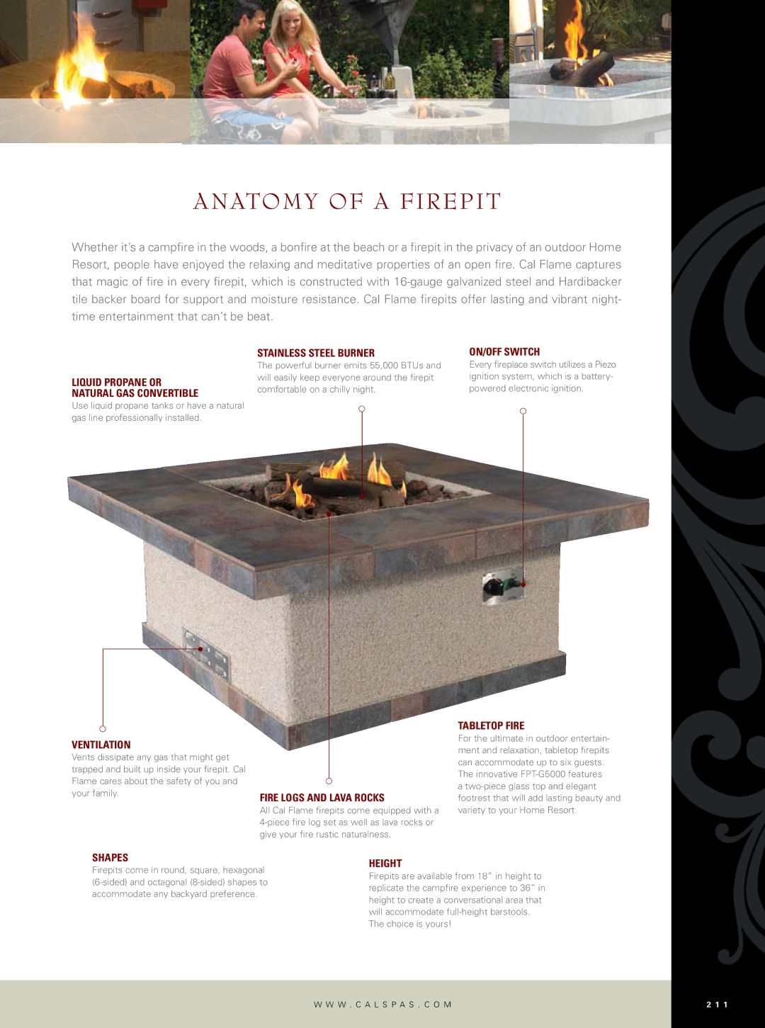 Cal Flame Outdoor Woodburning Fireplace manual Anatomy of a Firepit 