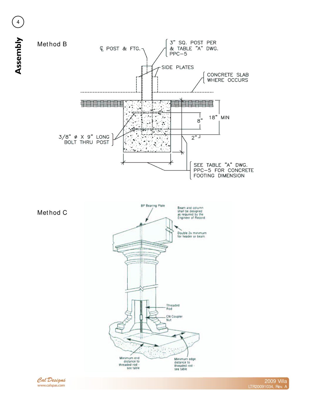 Cal Flame Spa Home Resort manual Method B Method C 