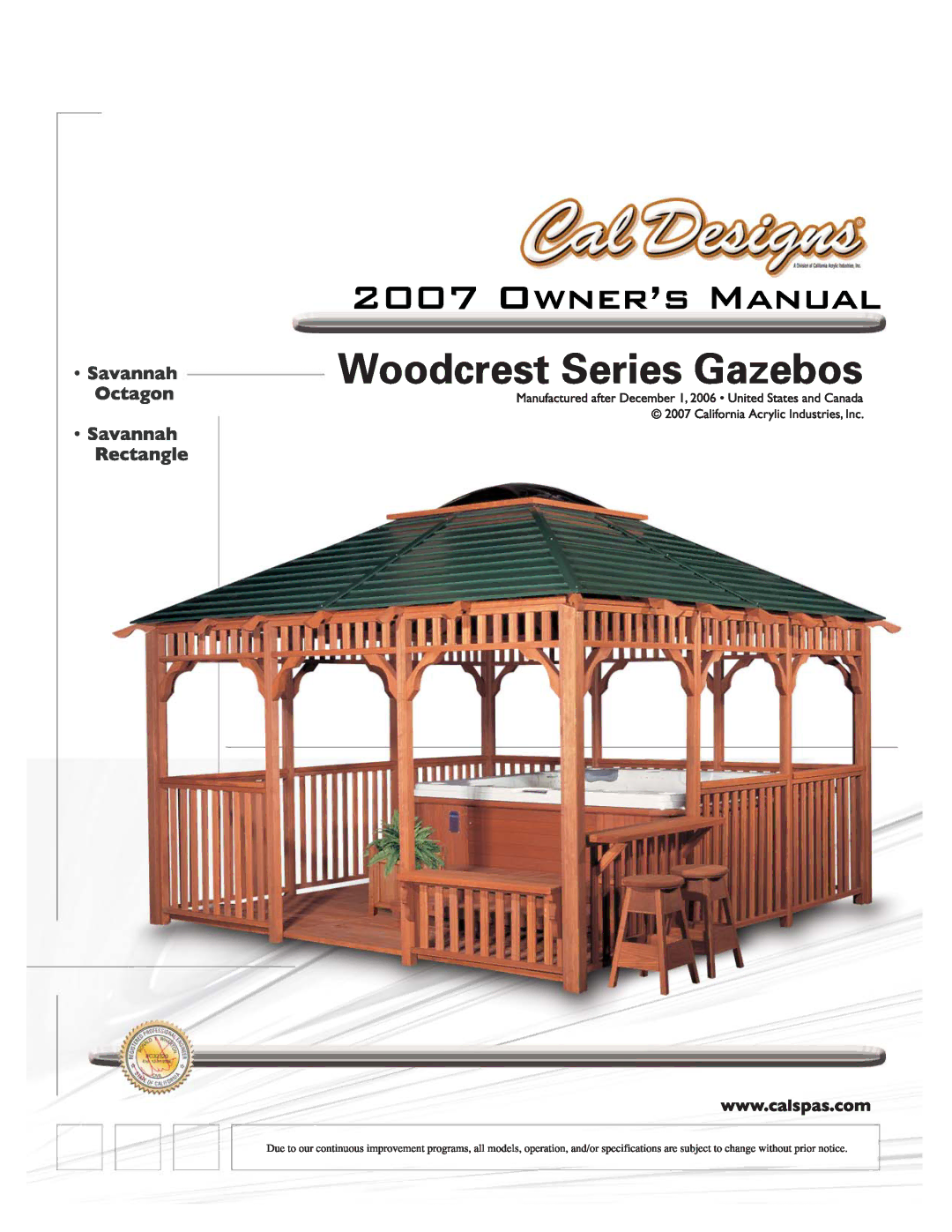 Cal Flame Woodcrest Series manual 