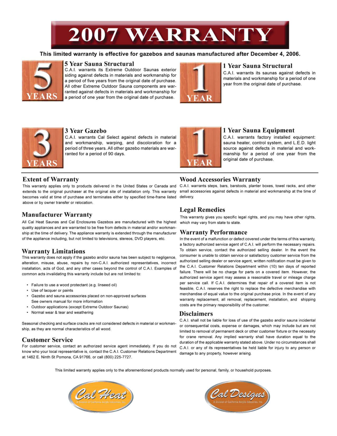 Cal Flame Woodcrest Series manual 