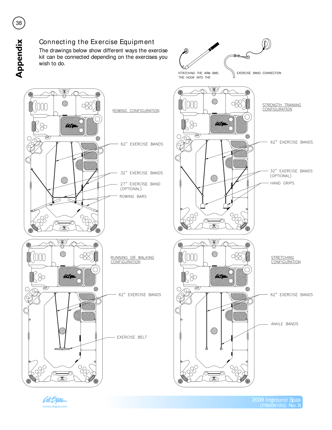 Cal Spas Inground Spas manual Connecting the Exercise Equipment 