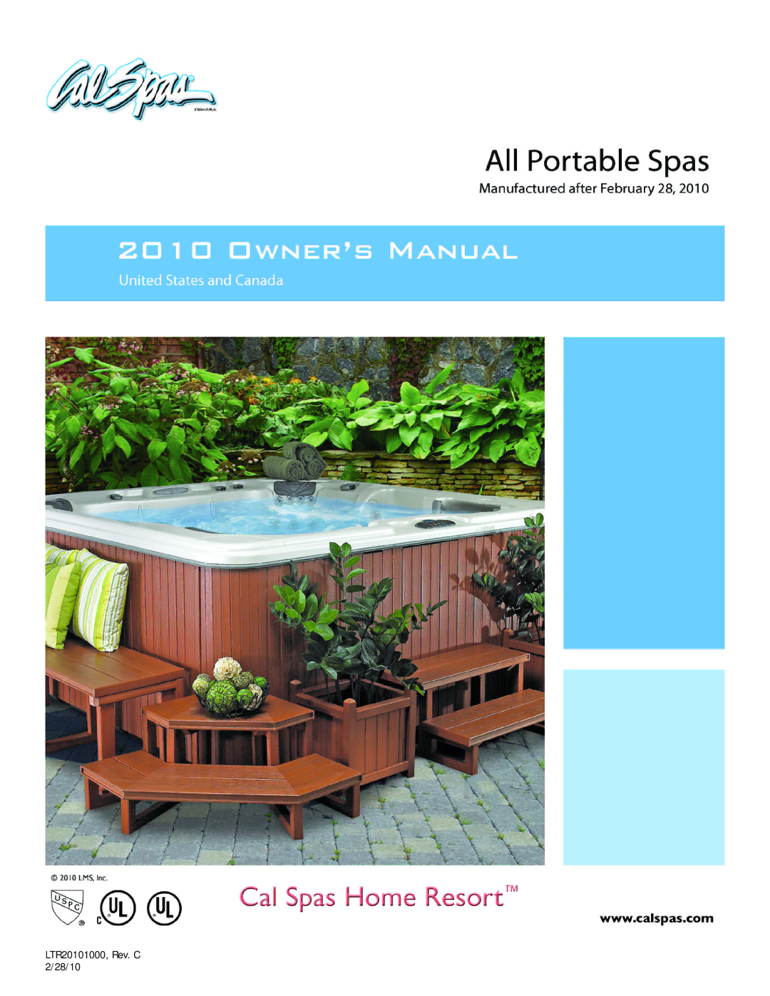 Cal Spas manual LTR20101000, Rev. C 2/28/10 