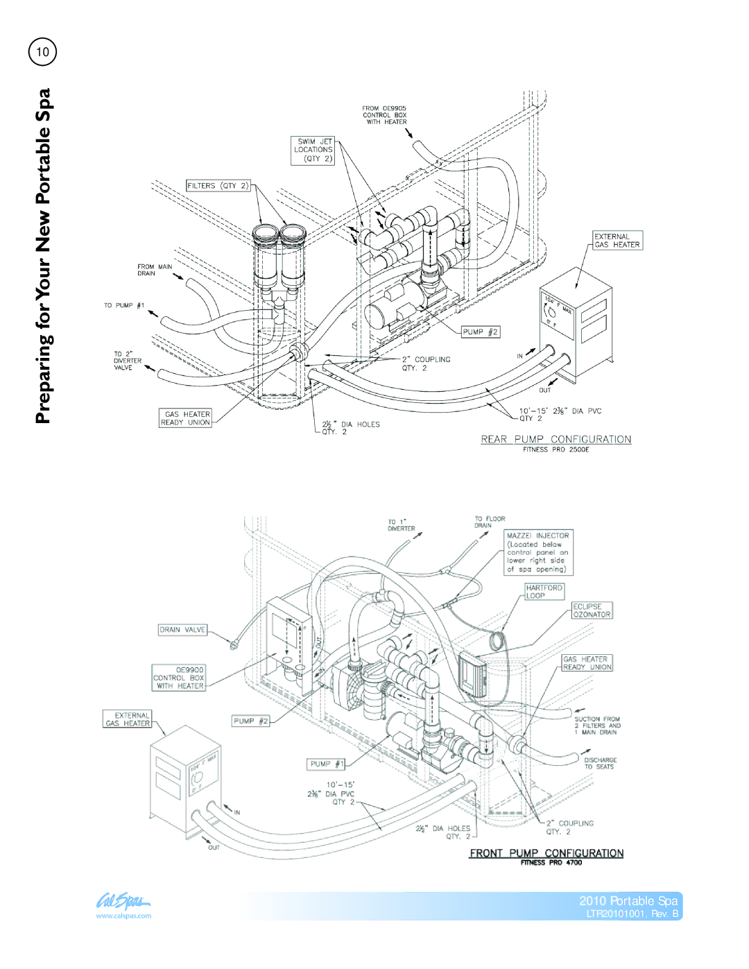 Cal Spas LTR20101001 manual Preparing forYour New Portable Spa 