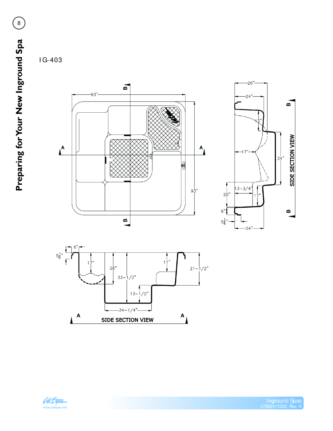 Cal Spas LTR20111002 manual IG-403 