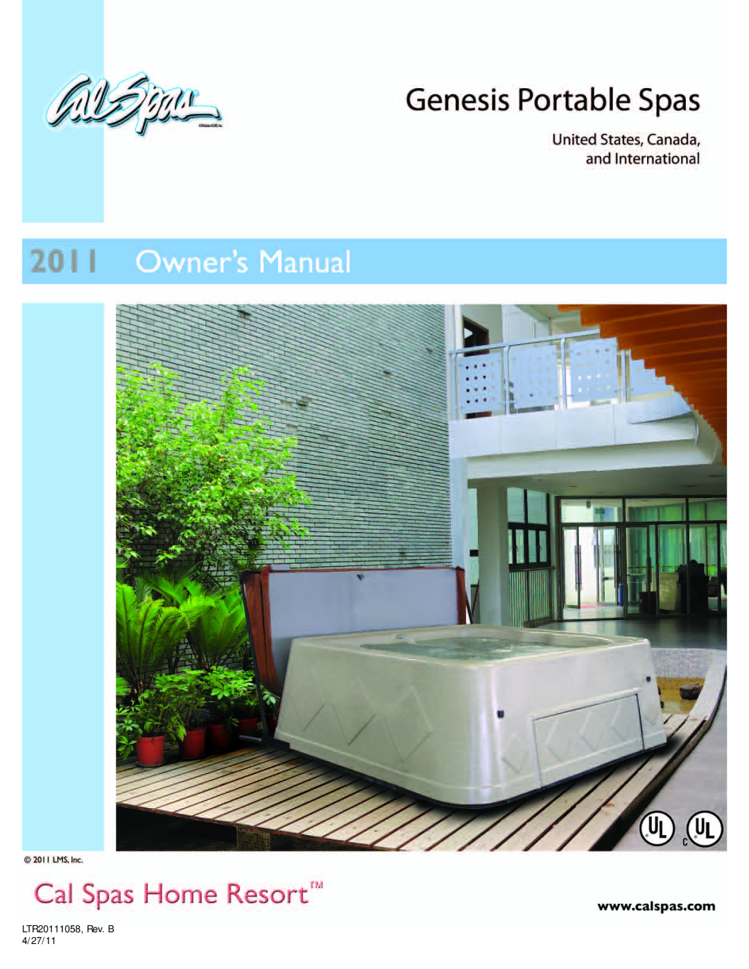 Cal Spas manual LTR20111058, Rev. B 4/27/11 